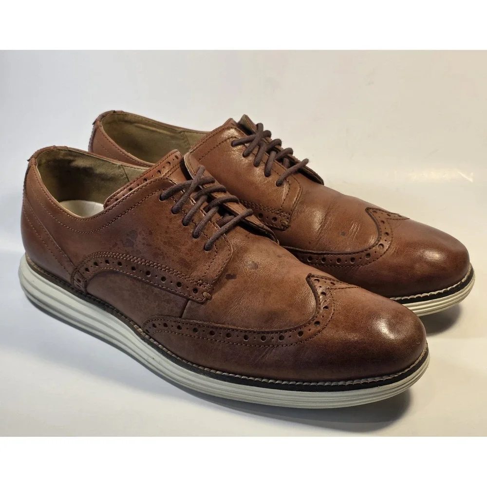 Cole Haan OriginalGrand Wingtip Oxford C26471 Mens 9M Brown Casual Leather Shoes